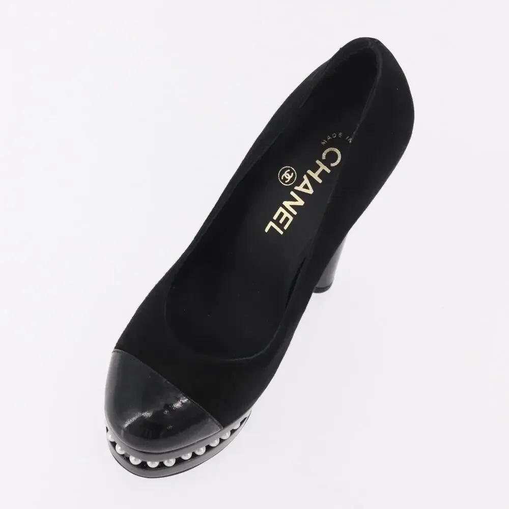 Chanel Pearl Pumps Black